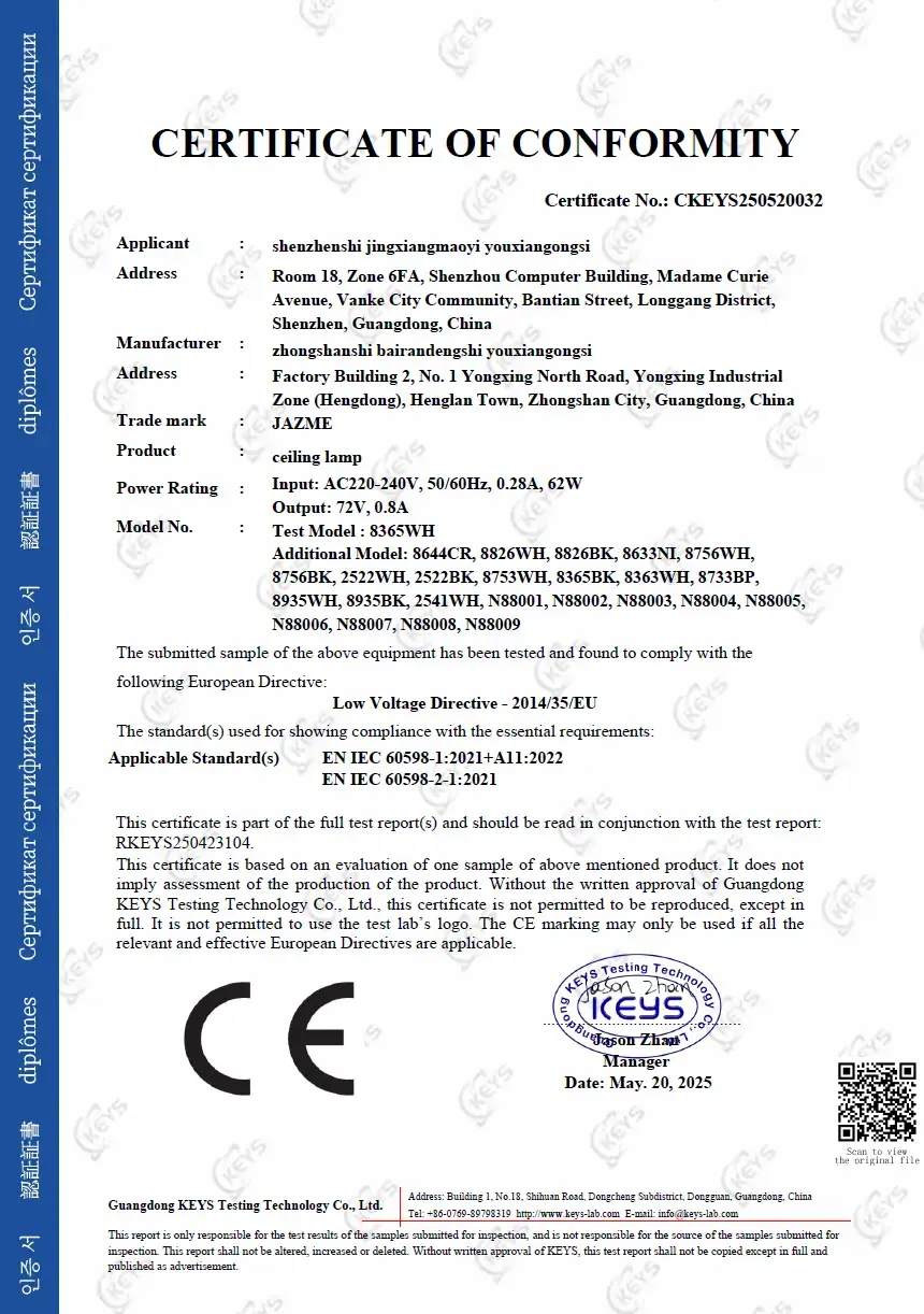 BAIRAN / SOAI European compliance certificate 4