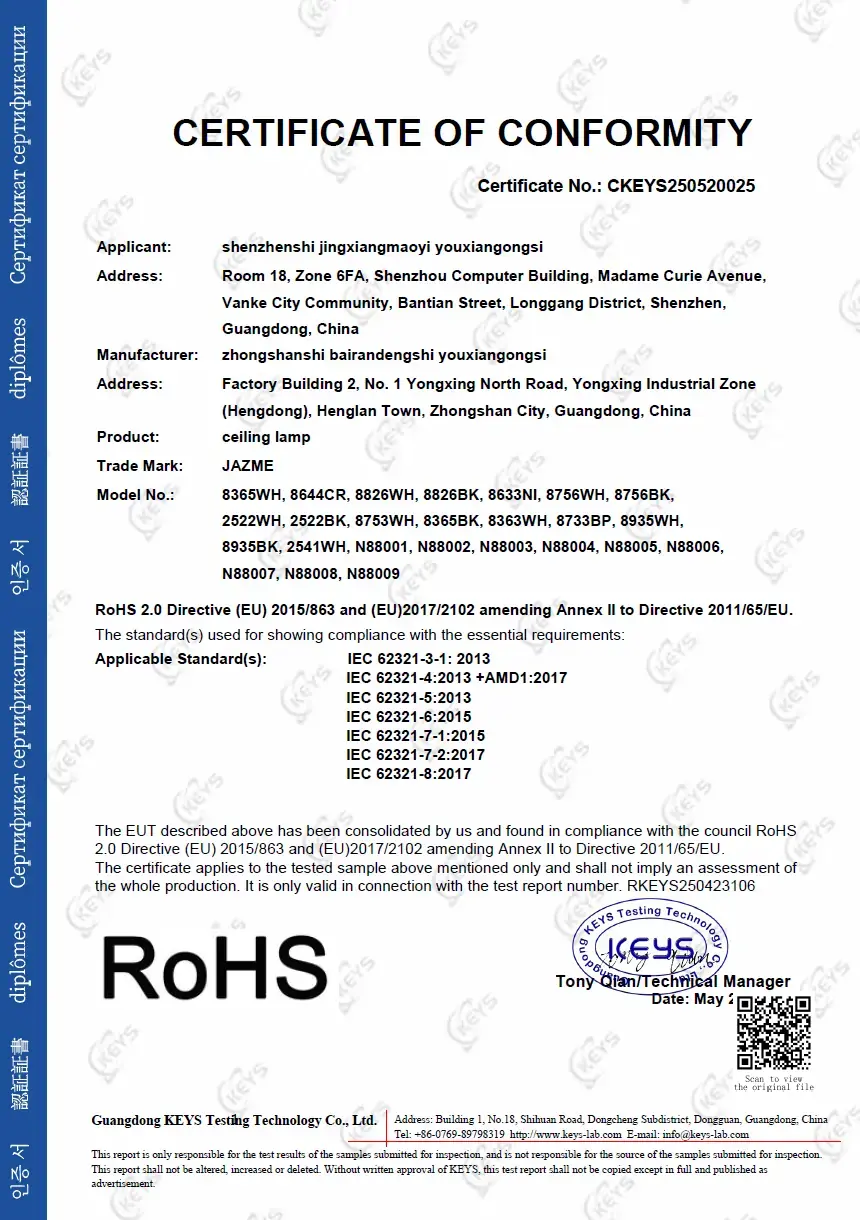BAIRAN / SOAI European compliance certificate 6