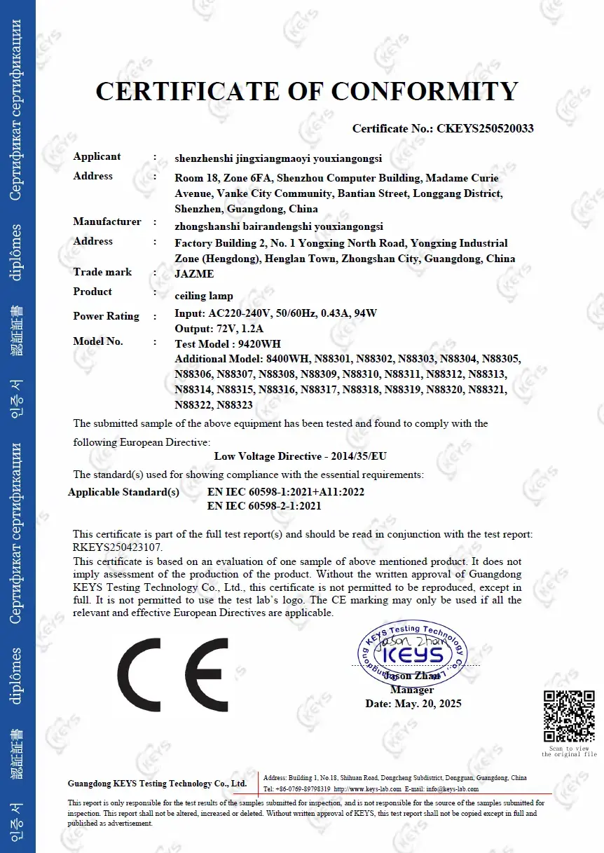 BAIRAN / SOAI European compliance certificate 8