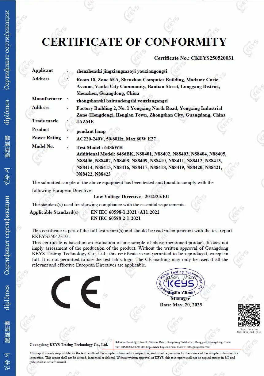 BAIRAN / SOAI European compliance certificate 11