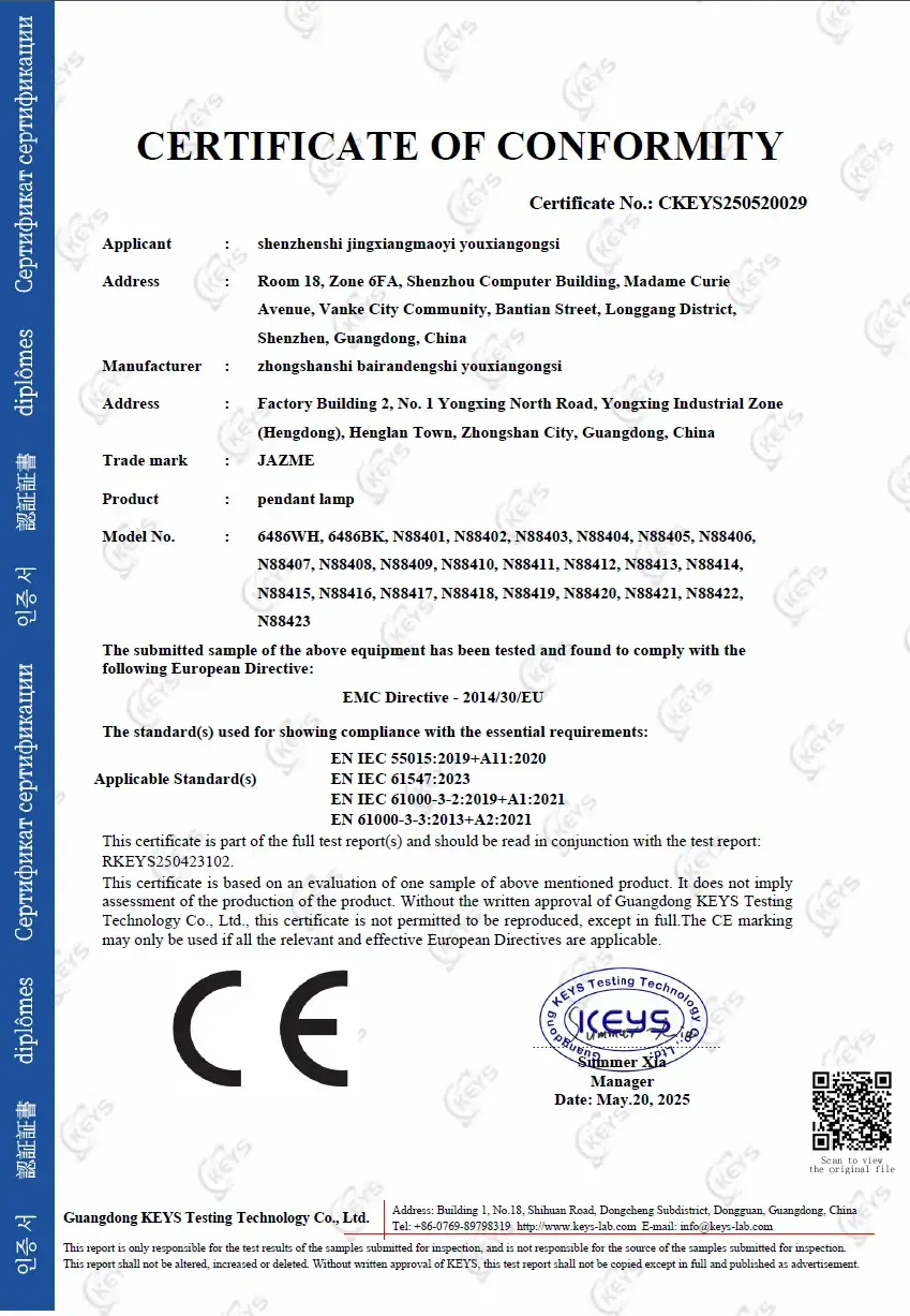 BAIRAN / SOAI European compliance certificate 12