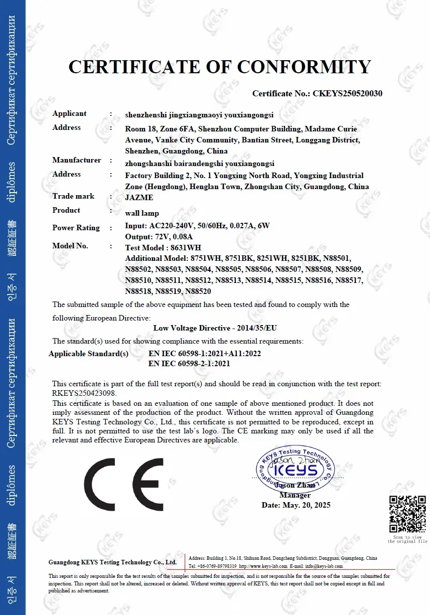 BAIRAN / SOAI European compliance certificate 14