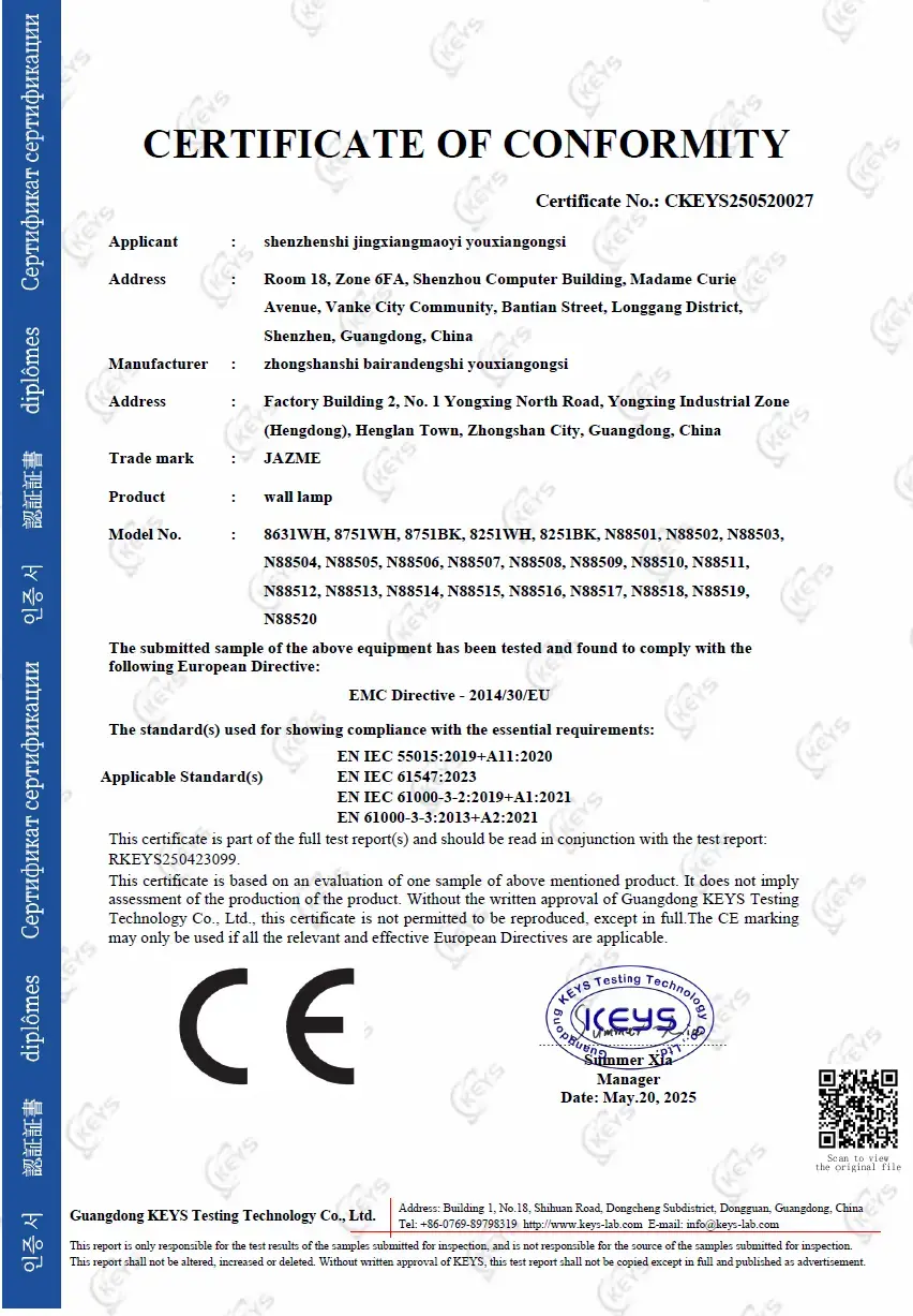 BAIRAN / SOAI European compliance certificate 15