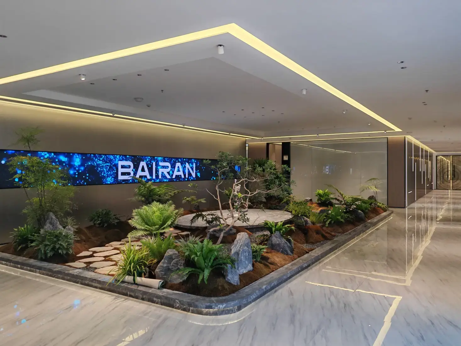 BAIRAN office reception and indoor garden