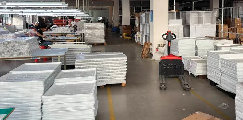 Commercial LED lighting production floor at the BAIRAN and SOAI factory