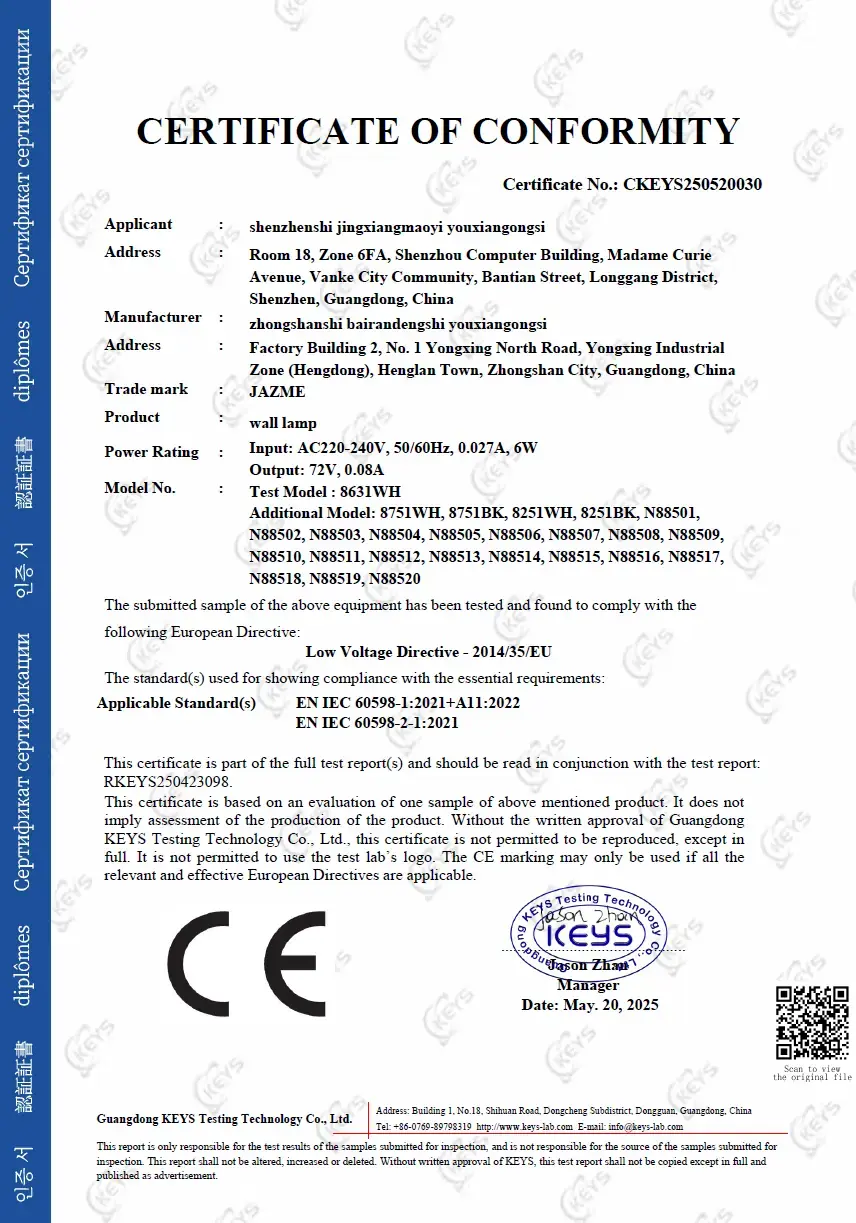 BAIRAN and SOAI European compliance certificate 2