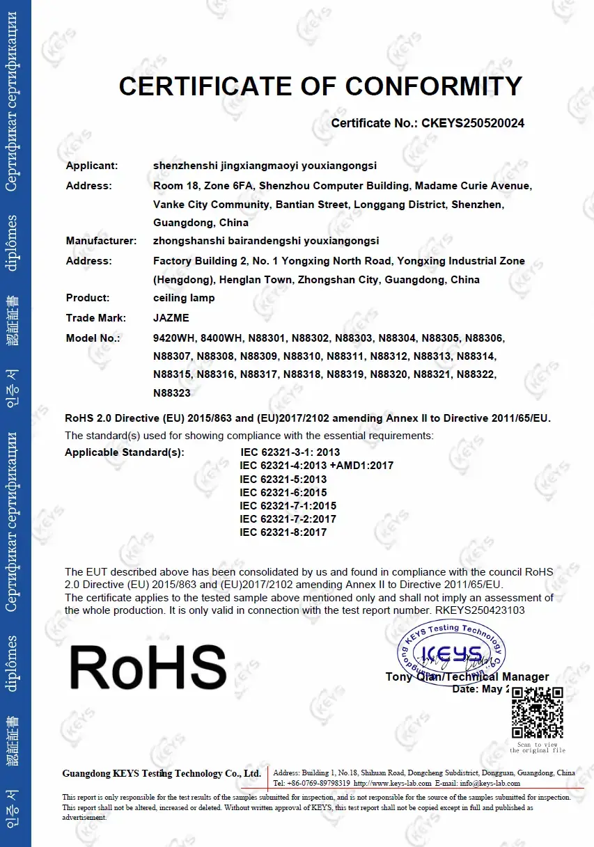 BAIRAN and SOAI European compliance certificate 5