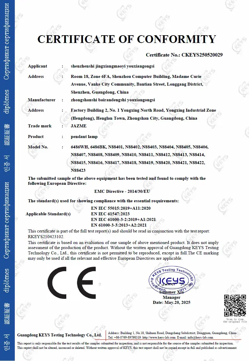 BAIRAN and SOAI European compliance certificate 6