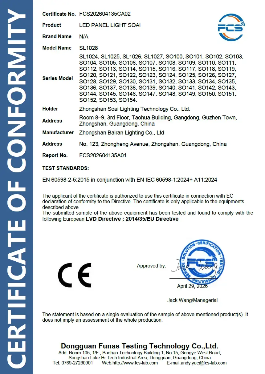 BAIRAN and SOAI European compliance certificate 9