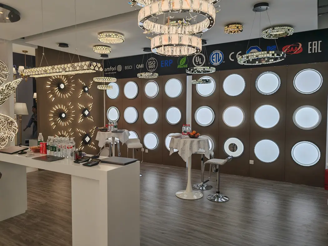 Ceiling lighting exhibition display