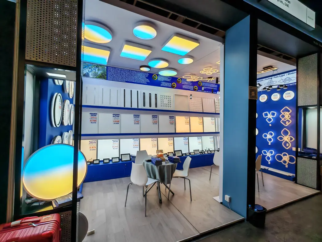 Commercial LED product wall at an exhibition