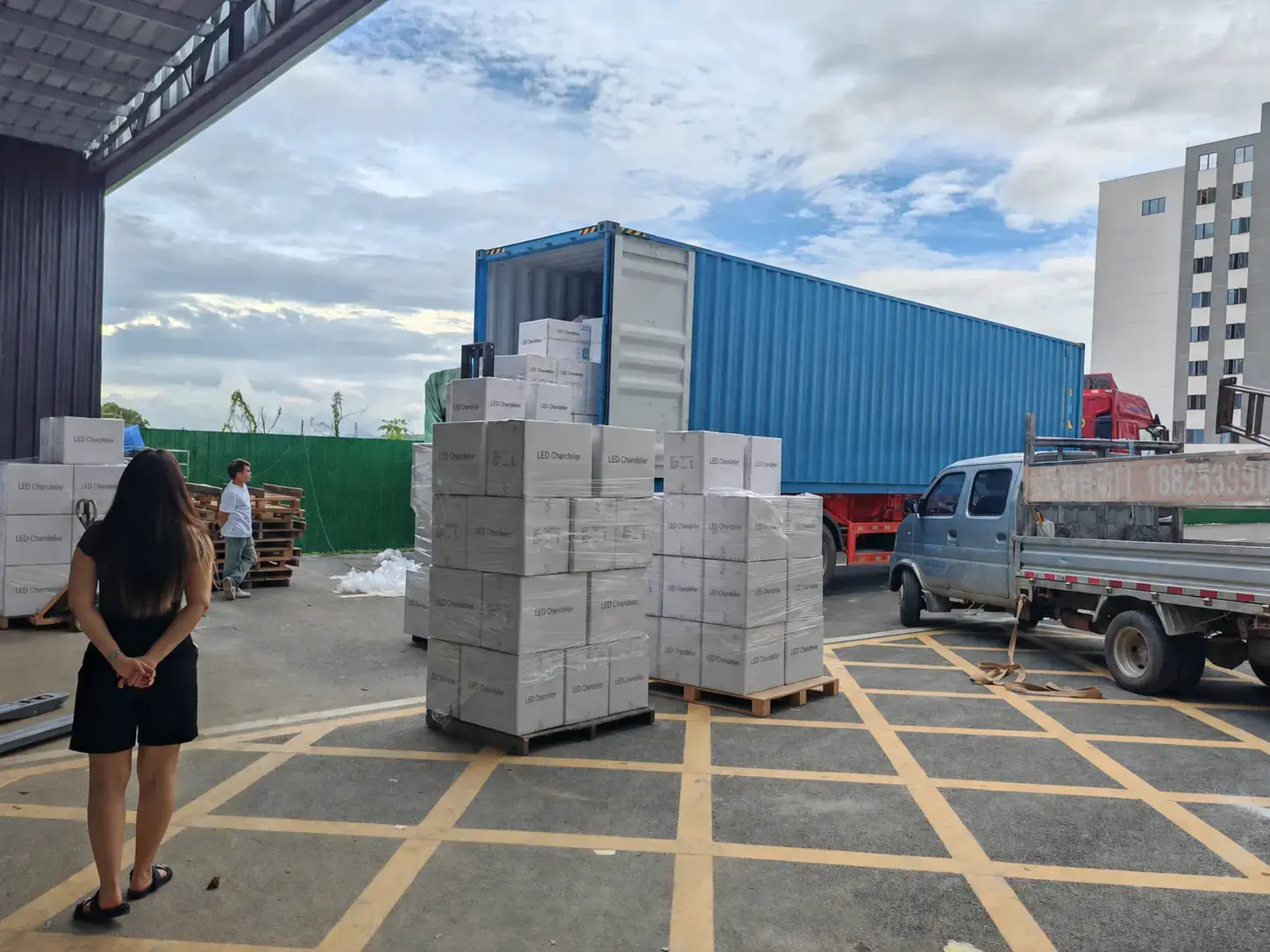 Goods being prepared for container loading