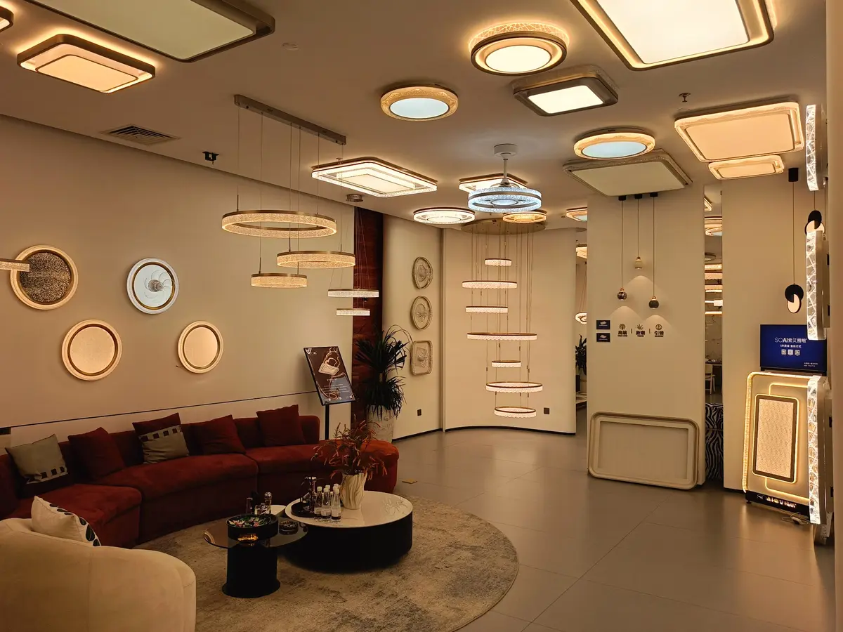 Modern LED ceiling light display area