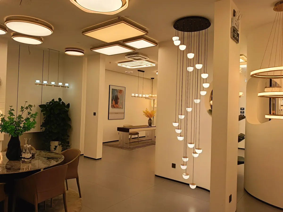Pendant and decorative lighting display area