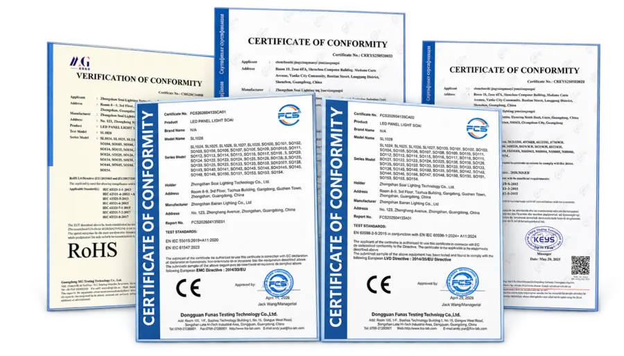 SOAI and BAIRAN product certificates
