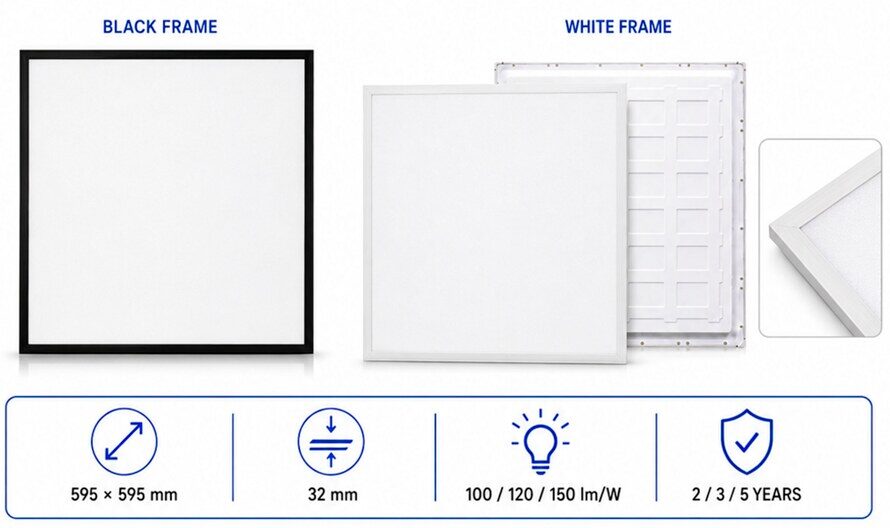 Black and white frame LED panels
