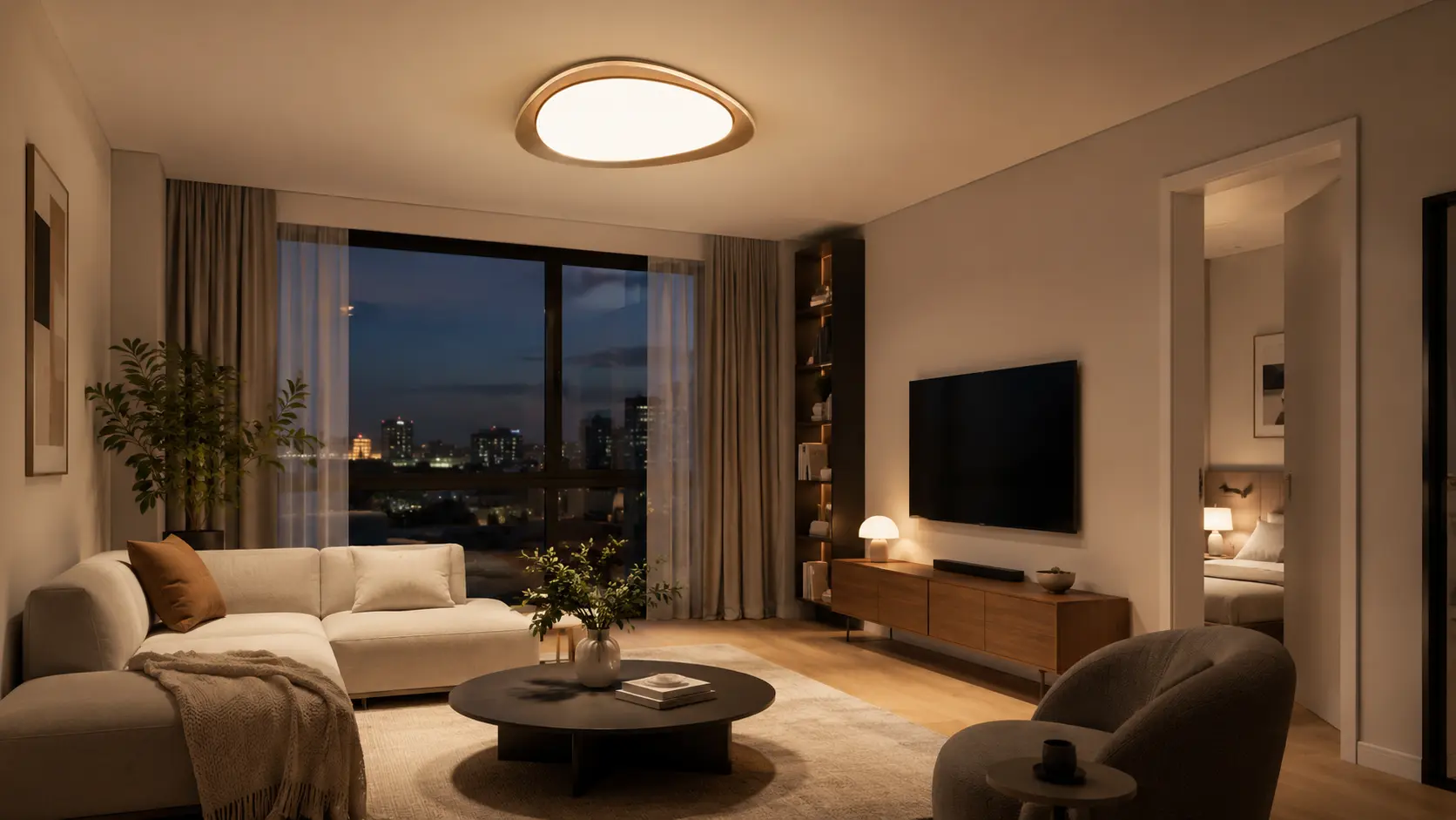 Contemporary smart ceiling lighting application