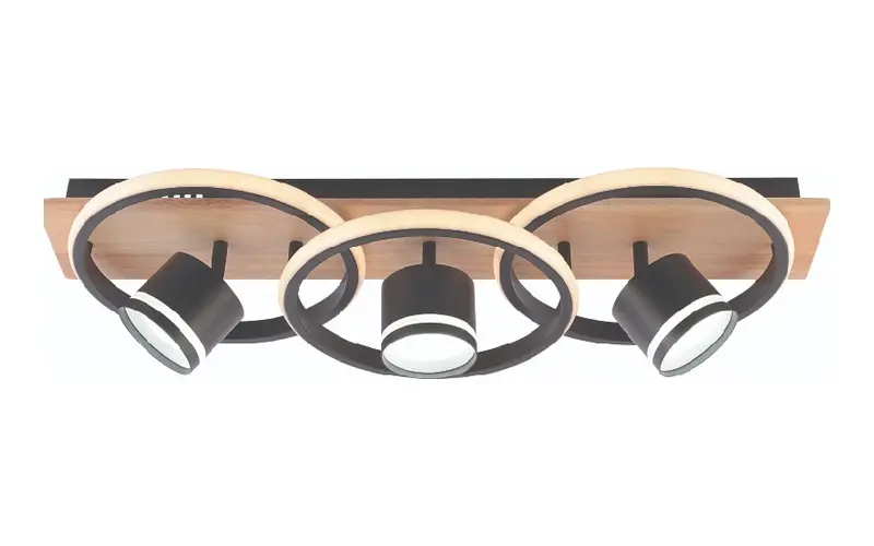 DK6592-3+3 wooden LED chandelier